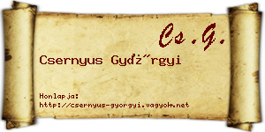 Csernyus Györgyi névjegykártya